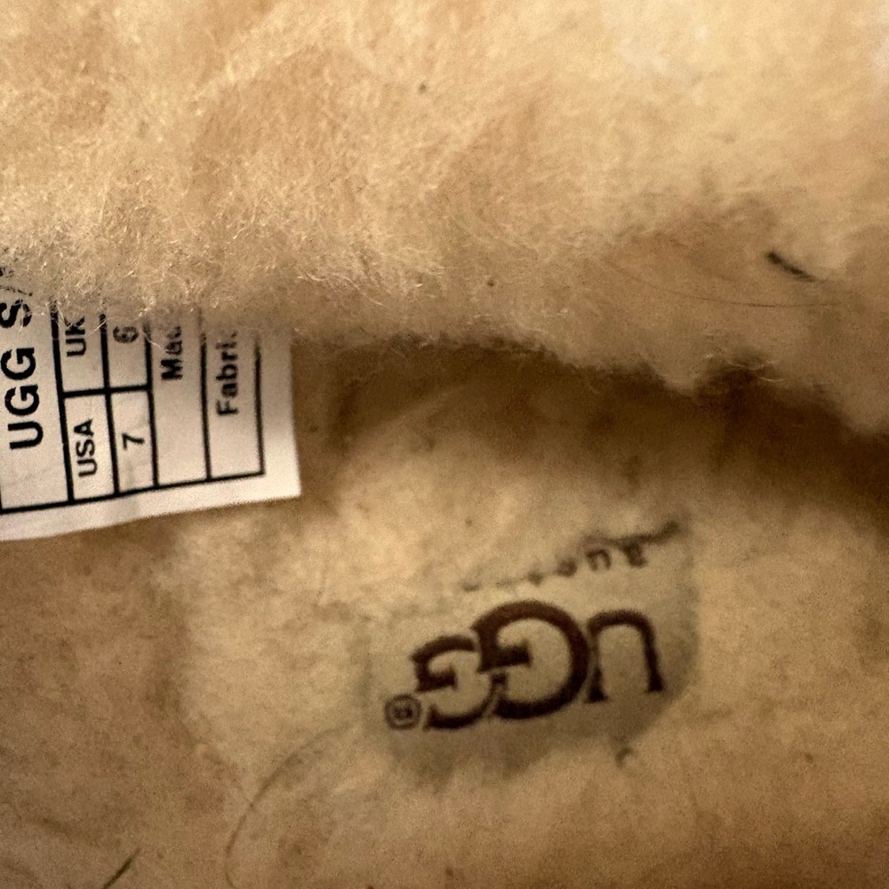 UGG Grey/Brown Suede Indoor Slipper with Plush Lining - Picture 6 of 6